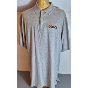 Vintage 90s Team Glock Mens Polo Shirt XXL 2XL Knit Cotton Gray USA